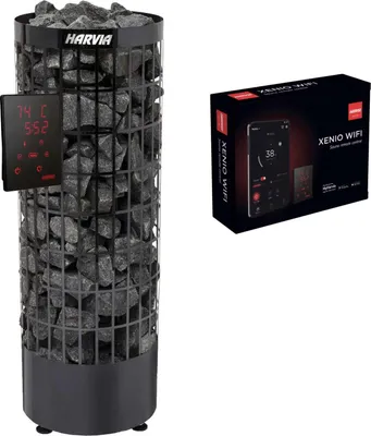 Produktbild von Harvia Cilindro XE 9 kW Black Steel Saunaofen mit Xenio Steuerung inkl. WiFi Paket