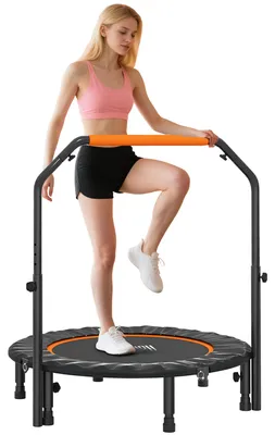 Productafbeelding van Fitness trampoline, opvouwbaar, verstelbare handgreep, ?102 x 123H cm, tot 150 kg, zwart
