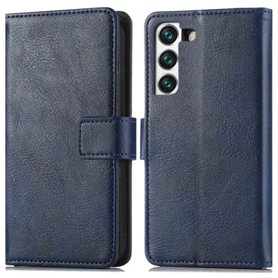 Imagen del producto de Funda Tipo Libro de Lujo para Samsung Galaxy S22 - Azul oscuro