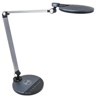 Zdjęcie produktu dla FeinTech Lampa biurkowa LED bezprzewodowe ładowanie srebrno-szara
