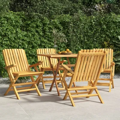 Produktbild von The Living Store Gartenstühle 4 Stk. Klappbar 61x67x90 cm Massivholz Teak