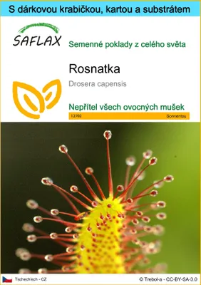 Obrázek produktu pro SAFLAX Dárková sada - rosnatka - Drosera capensis - 200 Semena - S dárkovou krabičkou, přepravním štítkem, dárkovou kartou a pěstebním médiem
