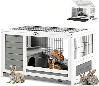 Imagen del producto de Jaula para conejos, jaula para animales pequeños, casa para animales de compañía