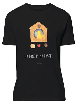 Produktbild von Mr. & Mrs. Panda S T-Shirt Vogel Haus - Schwarz - Geschenk, Castle, Tshirt, Baumwoll, Wohnung, Shirt, Vögel, Zuhause, Lustige Sprüche, Lustiges, Vogelhaus