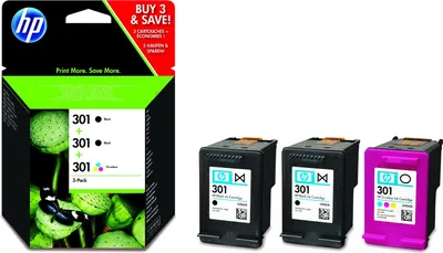 Produktbild von HP E5Y87EE 301 Druckkopfpatrone Multipack 2x schwarz +1x color 2x190pg + 165pg VE=3 für HP DeskJet 1000 1010 Envy 5530 OfficeJet 4630