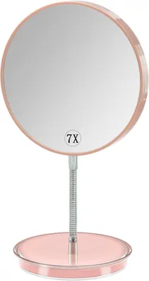 Productafbeelding van Vergrootglas make-up spiegel - Tafelspiegel dubbelzijdig - Nauwkeurig opmaken - 360 graden rotatie - 152 cm spiegel - Roze
