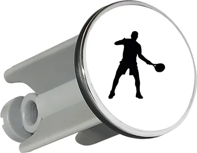 Produktbild von Huuraa Waschbeckenstöpsel Tennis Silhouette 4cm höhenverstellbar Abflussstopfen Geschenkidee