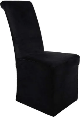 Productafbeelding van Unyqoos® fluwelen stoelhoesjes voor eetkamerstoelen – rekbaar, kreukvrij en wasbaar, set van 2, rugleuninghoogte 45–60 cm, zitvlak 35–48 cm