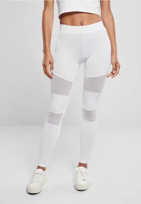 Zdjęcie produktu dla Damskie legginsy Urban Classics Ladies Tech Mesh Leggings białe – rozmiar M