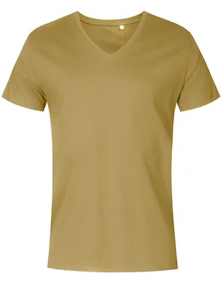 Image de X.O by Promodoro 1425 | T-shirt col V homme, Coton peigné - Couleur : Olive - Taille : M