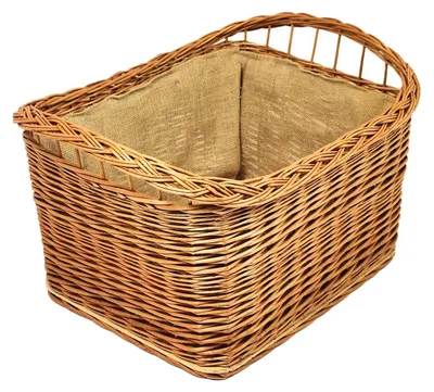 Immagine prodotto di Cesto rettangolare grande in vimini con rivestimento interno in juta, dimensioni 60 x 40 x 37 cm