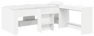 Produktbild von Hochbett mit Schreibtisch für Kinder 2 Stk. Weiß Holzwerkstoff