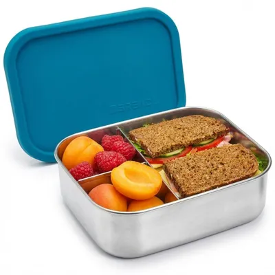 RVS Broodtrommel 1000ml, 3 Fächer, auslaufsicher, spülmaschinengeeignet
