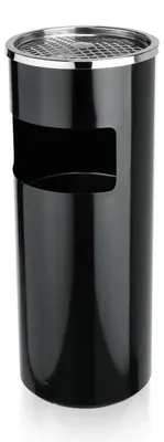 Produktbild von 2x Standascher Pulverbeschichteter Stahl / Edelstahl 60 cm rund Aschenbecher