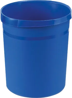 Produktbild von Klassischer runder Papierkorb aus Kunststoff | 18 Liter, HxØ 35x31,2cm | Blau