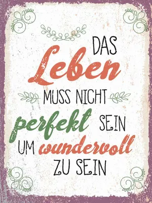 Produktbild von vianmo Holzschild 40x30 cm Leben muss nicht perfekt sein um Spruch Zitat