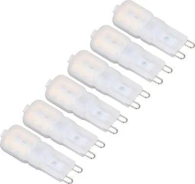 Zdjęcie produktu dla 6 żarówek LED G9, z możliwością ściemniania, 3 W, energooszczędne, kąt świecenia 360°, do lamp sufitowych i wiszących, neutralna biel, 110-140 V