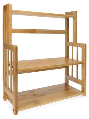 Produktbild von 3-stöckiges Gewürzregal aus Bambus – Küchenregal aus Holz, vielseitiger Organizer für Küche, Bad und Büro