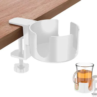 Produktbild von Wasserbecherhalter mit Tischclip-Schnalle, 50 x 100 mm stanzfreier Becherhalter, Haushalts-Wasserbecher-Ausstellungsständer (weiß)
