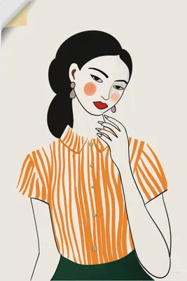 Produktbild von ARTland Wandbild, selbstklebend Woman in Striped Blouse II Größe: 20x30 cm