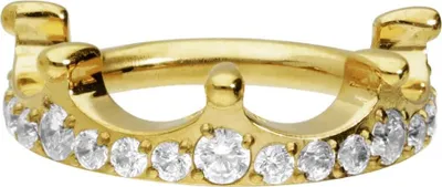 Produktbild von Ohrpiercing, Nasenpiercing, Septum Piercing Titan Segmentring Clicker KRISTALLKRONE Gold Innendurchmesser: 8 mm