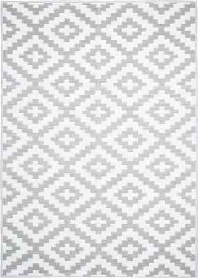 Produktbild von Tapiso Teppich IBIZA Outdoor Weiß Grau Picknick Garten 180 x 270 cm