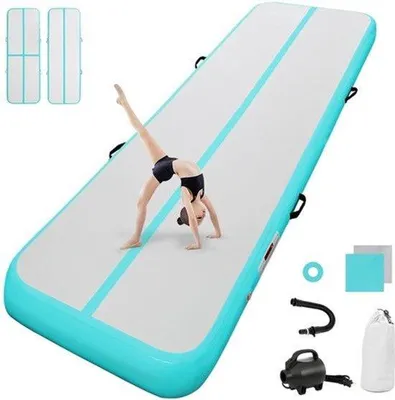 Produktbild von Elektrische Luftpumpe, 20 cm hoch, 3 Meter Turnmatte, Matte, Gymnastikmatte, Yogamatte, Camping, Trainingsmatte