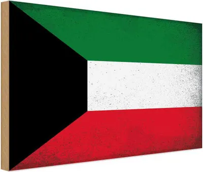 Produktbild von vianmo Holzschild 30x40 cm Kuwait Flagge Fahne Wappen