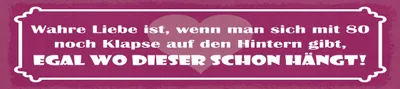 Produktbild von vianmo Holzschild 10x46 cm Wahre Liebe ist, wenn man sich mit 80 noch