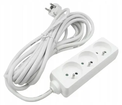 Immagine prodotto di Cavo di prolunga di rete - 3x presa di terra Striscia di alimentazione 5m 3x1,5mm 16A Bianco