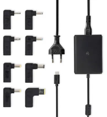Produktbild von Nedis Notebook Adapter - GaN - 100 W - 5 / 9 / 12 / 15 / 20 V DC - 3.0 / 5.0 A - Vorrichtung: Notebook / Smartphone / Tablet - Euro / Typ-C (CEE 7/16)