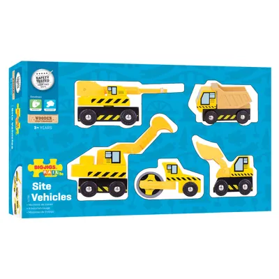 Produktbild von BigJigs Holz-Baufahrzeuge - Konstruktionsspielzeug Set - 5-teilig