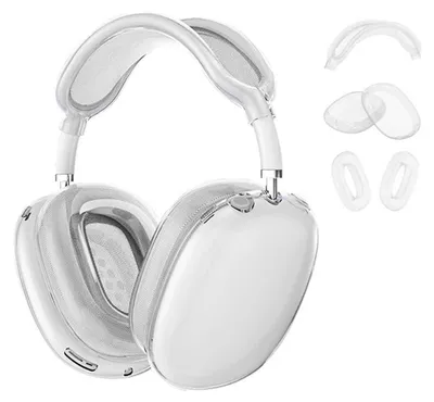 Produktbild von TPU Headset Cover Schutzcase für Apple AirPods Max / Max 2 Transparent 3 in 1