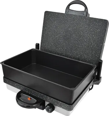Produktbild von Neudorf Granit-Multigrill 2000W | Vielseitiger Elektro Kontaktgrill & Toaster mit Antihaftbeschichtung Lahmacun Makinasi + Kasserolle : Grill + Kasserolle