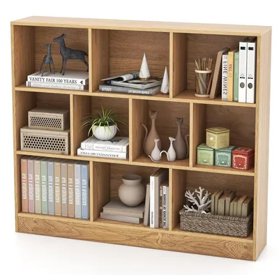 Produktbild von Bücherregal 3 Ebenen Würfelregal freistehend Standregal Kinderregal Spielzeugregal Bücherschrank Natur 120 x 24 x 104 cm