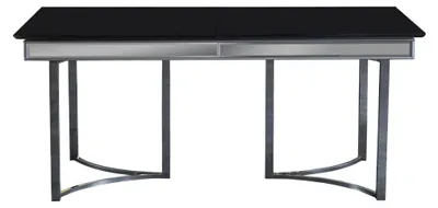Immagine prodotto di Nero Tavolo da cucina elegante Tavolo da pranzo moderno in vetro Mobili eleganti