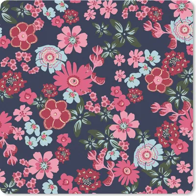 Produktbild von MuchoWow® Mauspad Mousepad Blumen - Flora - Rosa - Muster 30x30 cm - Mousepads - Maus Mat - Pad - Mausunterlage - Gaming