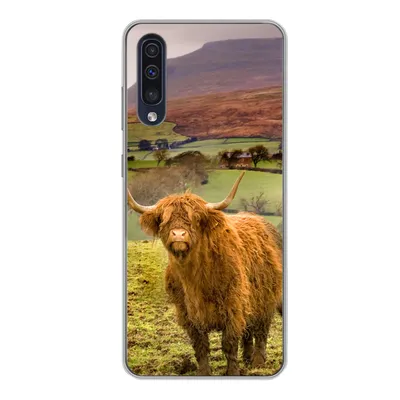 Produktbild von MuchoWow® Handyhülle Schutzhülle Hülle für Samsung Galaxy A50 Schottischer Highlander - Berg - Herbst Silikon Softcase Handy Hülle - Mobiltelefonhülle