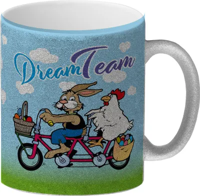 Produktbild von Dream Team Glitzer-Kaffeebecher Kaffeebecher zum Thema Ostern