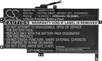 Produktbild von vhbw Akku Ersatz für HP EG04XL, HSTNN-DB3T, HSTNN-IB3T, EGO4XL, TPN-C108, TPN-C103 für Notebook (4050 mAh, 14,8 V, Li-Polymer)