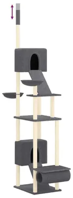 Obrázek produktu pro Kočičí strom – Kočičí věž – Nastavitelná výška 277–303 cm