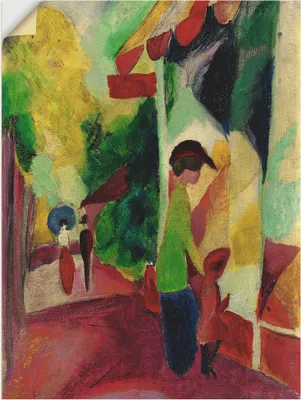 Produktbild von ARTland Wandbild, selbstklebend Schaufenster mit gelben Bäumen. 1914 Größe: 60x80 cm