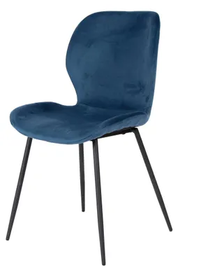 Produktbild von FURNLUX Esszimmerstuhl Rondea Blau Und Schwarz 46cm / Hauptfarbe: Blau / Abmessungen: 46 x 84 x 51 cm