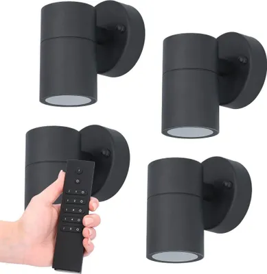Produktbild von hoftronic LED-Wandleuchte 4W 345lm GU10 2700K Schwarz dimmbar Set 4 Stück