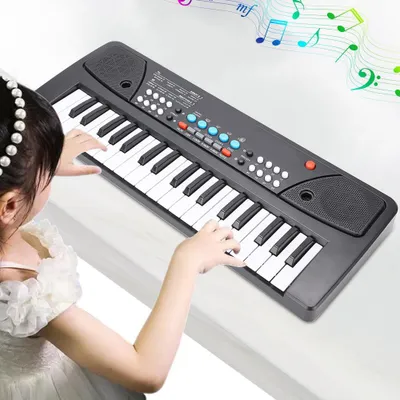 Zdjęcie produktu dla Przenośne pianino elektroniczne, wielofunkcyjny mikrofon klawiszowy, zabawka muzyczna dla dzieci, 430A1, wersja angielska (37 klawiszy)