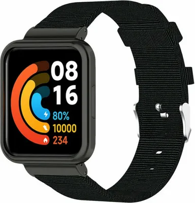 Produktbild von Strap-it Redmi Watch 2 Lite Nylon Schnallenarmband (Schwarz)