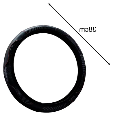 Produktbild von Lenkradbezug für Auto, 38 cm, Kunstleder, universal, schützend, für Fahrer, Schwarz / Rot