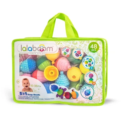 Produktbild von Lalaboom Lernspielzeug Perlen Set - 48 Stück - sensorisch