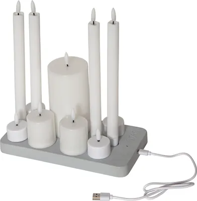 Produktbild von Star Trading LED Pillar Kerze Flamme, Weiß, Schlafzimmer, Esszimmer, Wohnzimmer, IP20, 11 Glühbirne(n), LED, Warmweiß