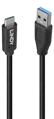 Image de Lindy 36971, 1 m, USB A, USB C, USB 3.2 Gen 2 (3.1 Gen 2), 10 Gbit/s, noir